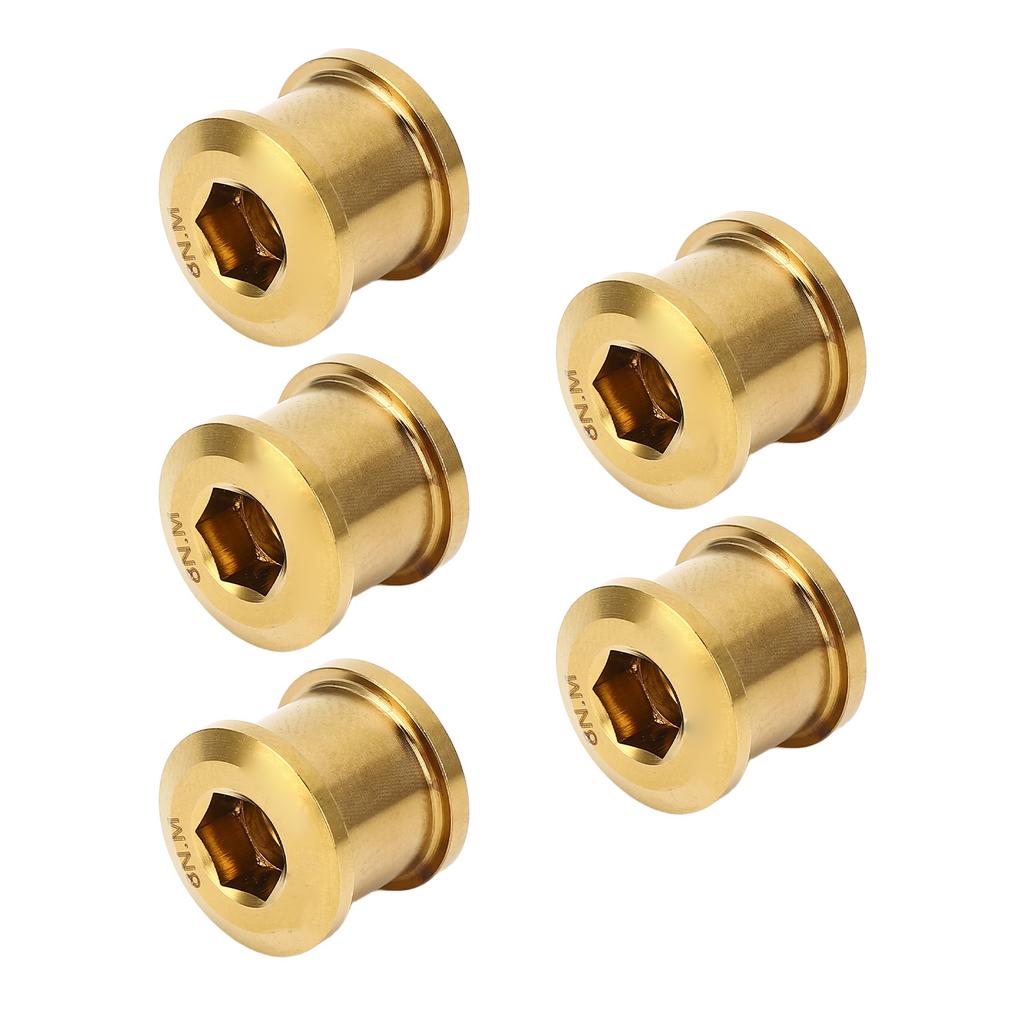 5 Pack 6.5MM Single Chainring Bolts Set High Strength Ti Alloy Universal Single Chainwheel Bolts