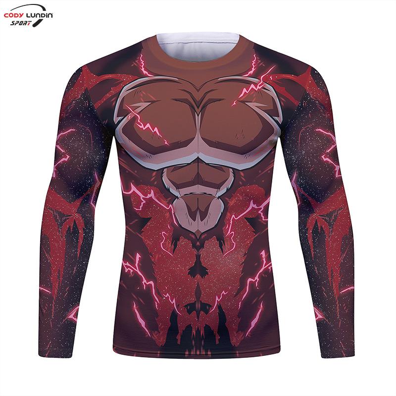 Maglia Compressione Palestra Uomo Anime GOKU Costume Cosplay T-Shirt Asciugatura Rapida Manica Lunga Fitness Bodybuilding Allenamento Magliette Sportive