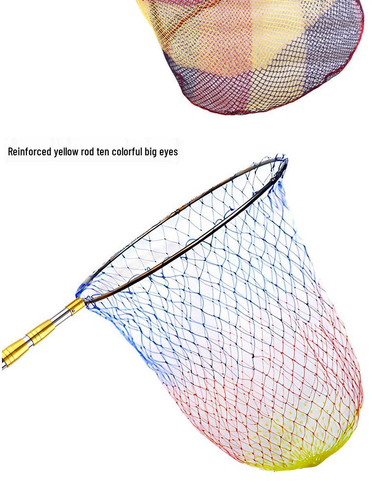 Telescopic Landing Net with Fine Mesh - Expandable Handle & Net Head for Fishing