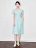Elegant Beaded Checkered Waist-Hugging Dress for Women