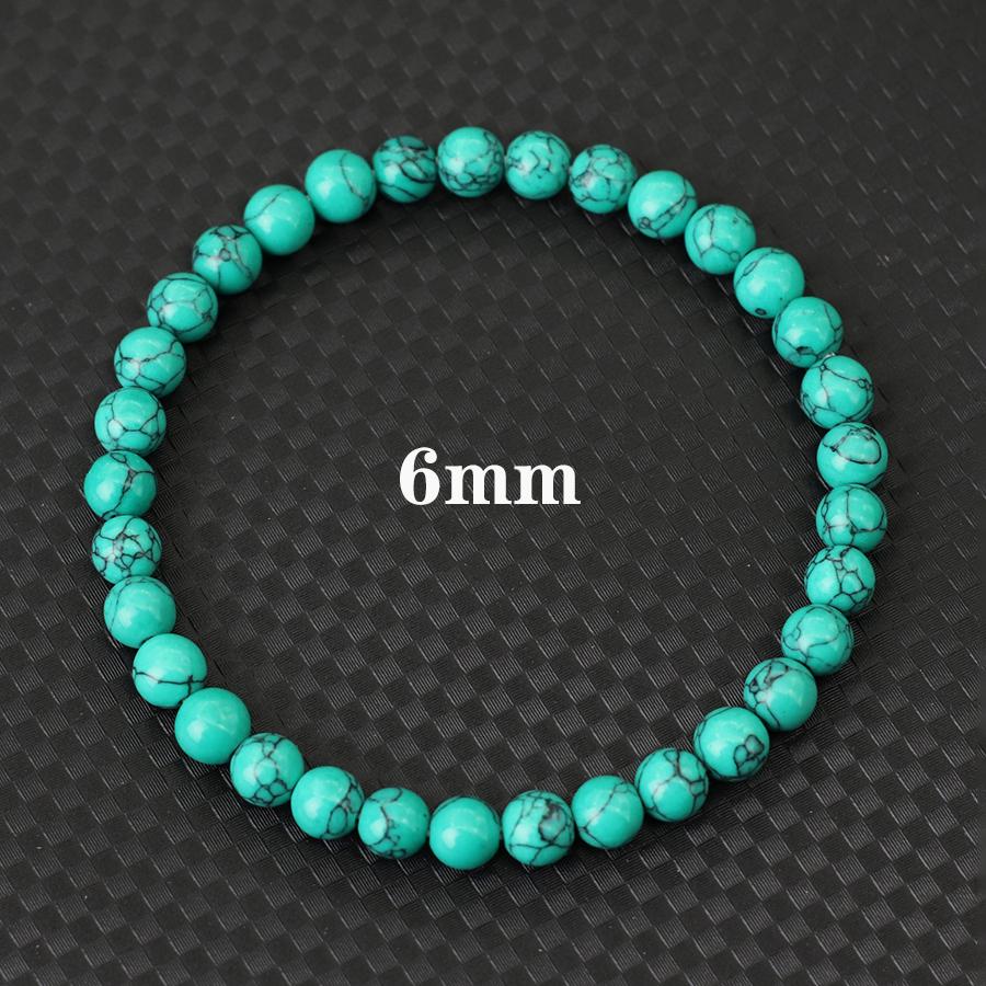 Minimalist Elegance 4/6/8/10/12mm Blue Turquoises Stone Bracelet Men Women Meditation Yoga Beaded Braslet Valentine Day Braclet