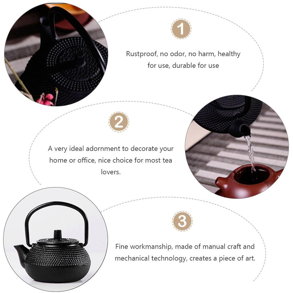 Decorative Small Tea Kettle Cast Iron Teapot Tabletop Ornament Adornment