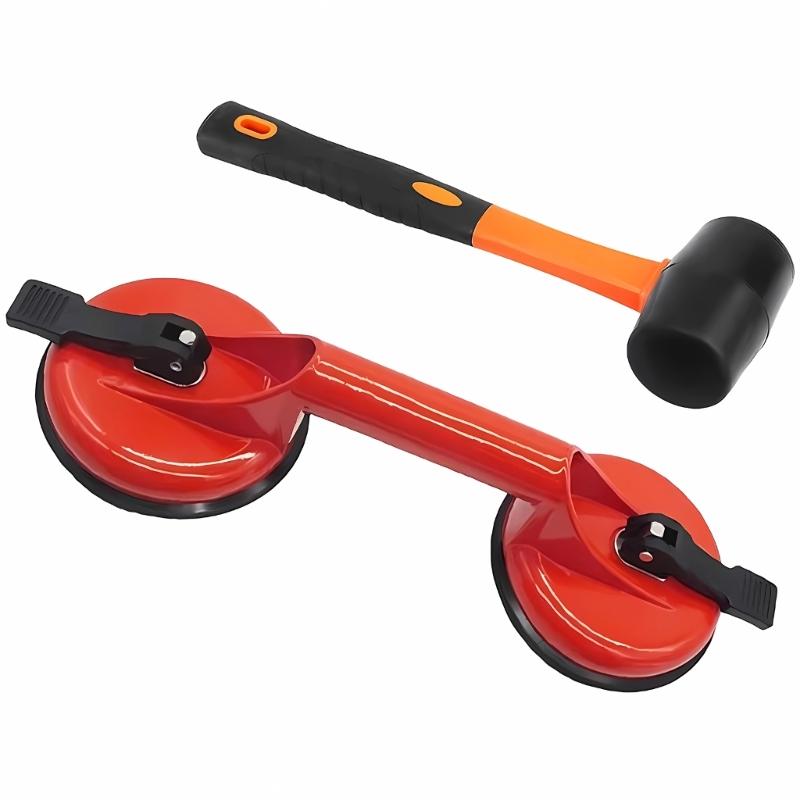Heavy Duty Suction Cup Lifter Aluminum Alloy Vacuum Gripper for Large Panel Tiles and Smooth Surfaces Heavy Load оранжевый