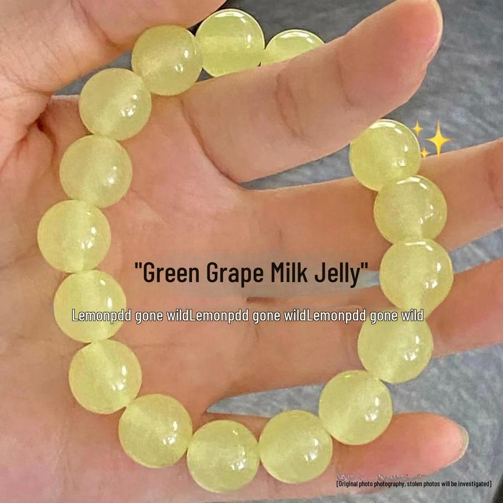 Ice White Jade Wenwan Bracelet: Soft Gradient Pink- Student Edition, Round Beads