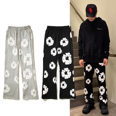 American High Street Vintage Kapok Print Wide-Leg Flare Trousers