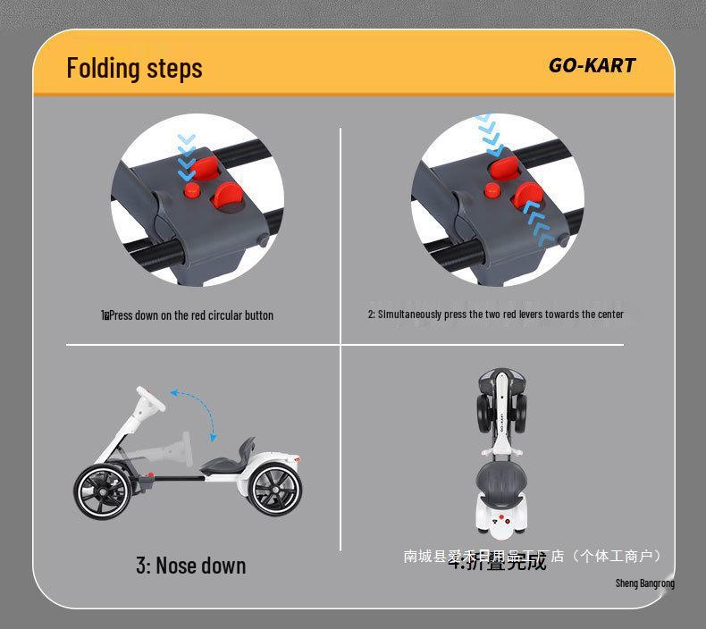 Foldable Electric Go-Kart for Kids, Ages 2-6 – Portable, No Assembly Required