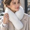 Women's Thick Reversible Neck Warmer with Fuzzy Collar Versatile Winter Scarf