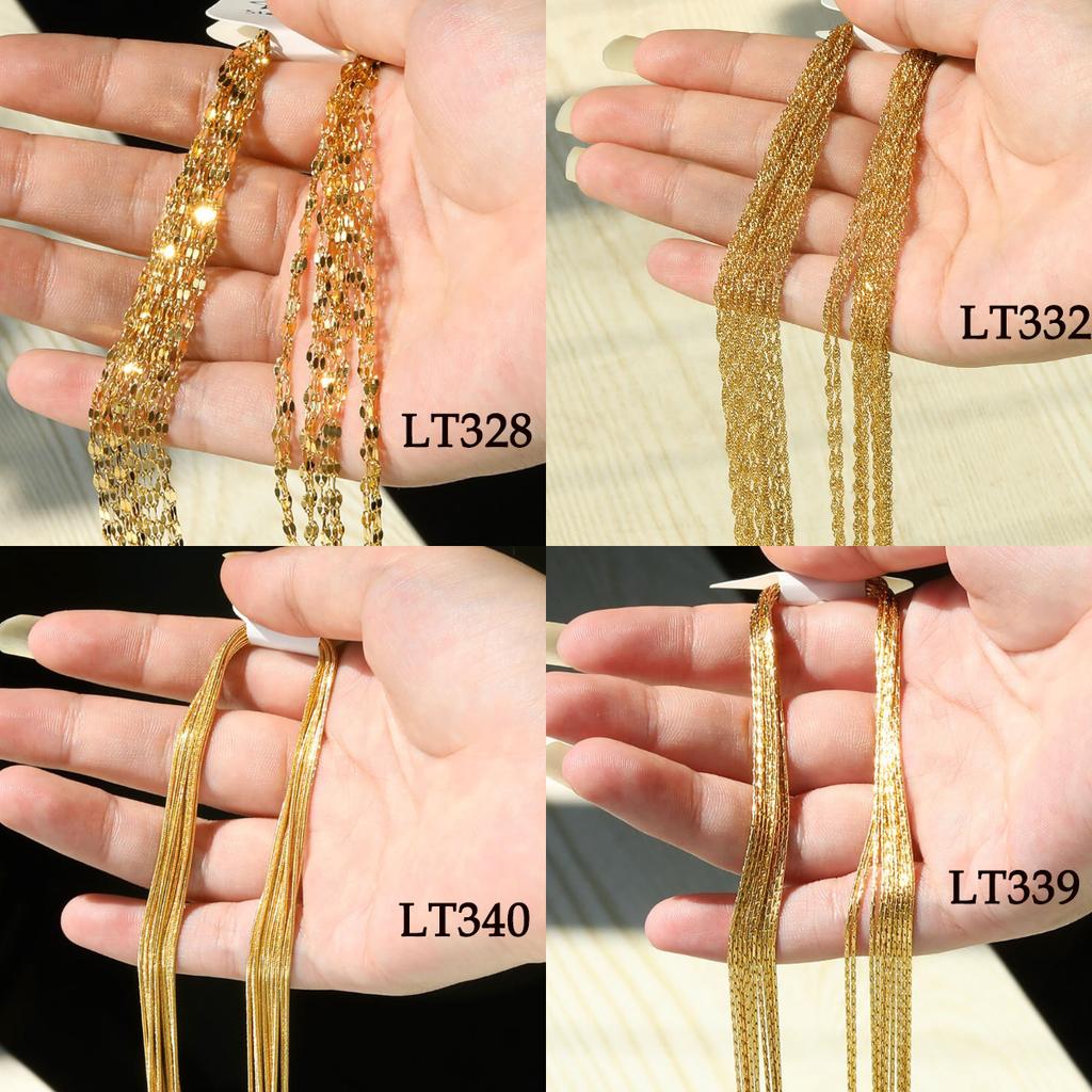 10pcs/Lot 45cm Stainless Steel 304 Link Necklace For Women Jewelry Making Accessories Diy Handmade Supplies Golden Silvery Chain