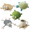 4Pc Animal Design Crochet Coasters Handmade Cup Mat Table Decor for Coffee Table Dining Room Kitchen Home Desktop Protection Pad