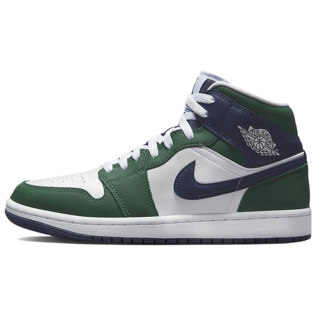 Air Jordan 1 Mid SE Noble Green Women Sneakers White Midnight-Navy DZ5326-300