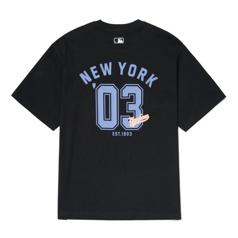 New MLB New York Yankees T Shirt Unisex Black 3ATSV0344-50BKS