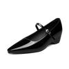 Inner height increase Mary Jane shoes women's 202 spring and summer temperament square head thick heel commuting single shoes occupational leisure