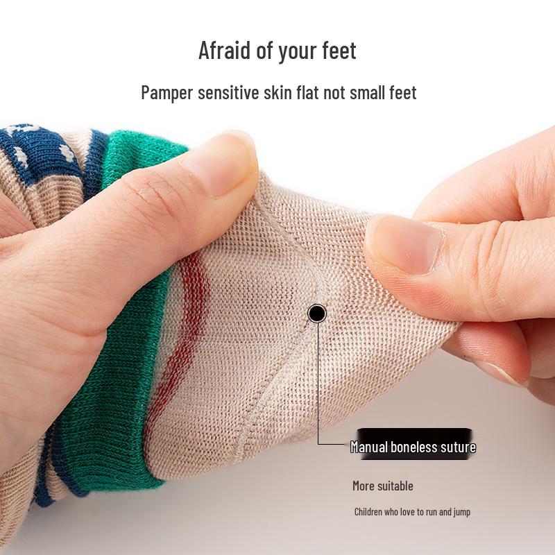 Spring-less Mid-Calf Kids' Socks for Boys & Girls (6-12 Years) - Baby Cotton Socks for Spring & Autumn