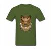 Hip Hop Cotton T Shirts For Mens Discount Beadwork Great Horned Owl Mandala T