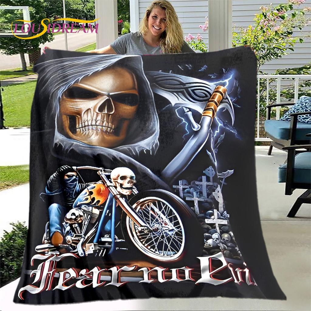 3D Retro Vintage Motorcycle Soft Plush Blanket,Flannel Blanket Throw Blanket for Living Room Bedroom Bed Sofa Picnic Cover Gift