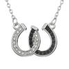 European and American Double Shape Horseshoe U-shaped Black and White Pendant Necklace Fashionable Light Luxury Clavicle Chain