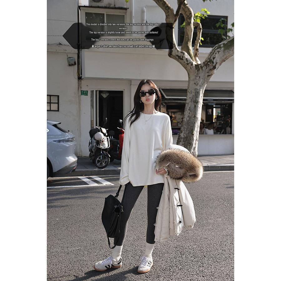 Women s 270g Double-Sided Sticky Rice Velvet Base Layer Long Sleeve T-Shirt L