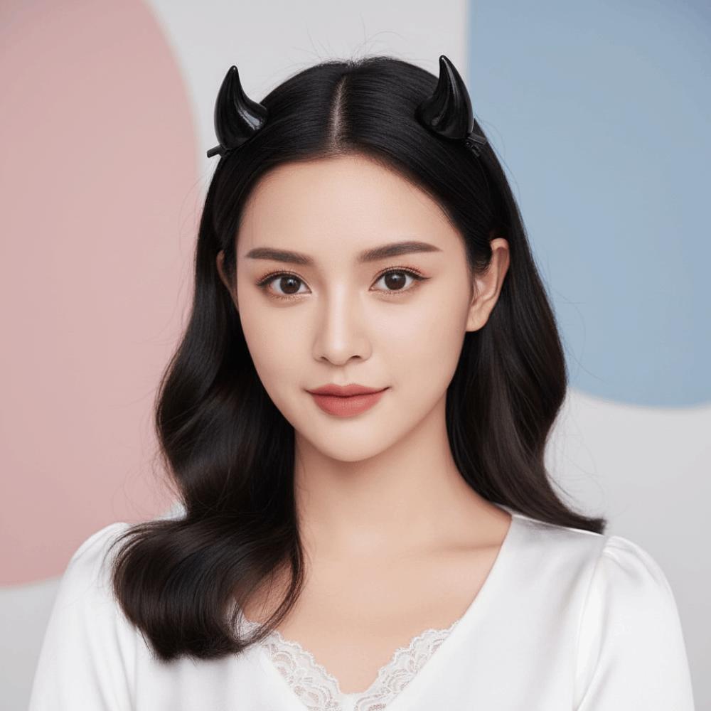 Miniature Demon Horn Barrettes Glossy Ox Horn Hair Clips Devil Horn Hairpins Daily Styling