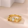 Mom Royal Ring Women Gold Color 3D Letter Casting Rings 7 8 Size Rhinestone Anillos Acero Inoxidables Jewelry Mother's Day Gift