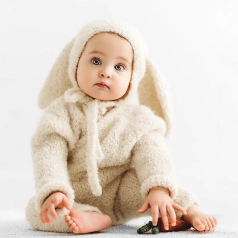 Rabbit Theme Hat and Romper Outfit Baby Photography Costume Clothing Newborns Photography Props Photo Shoot Clothes