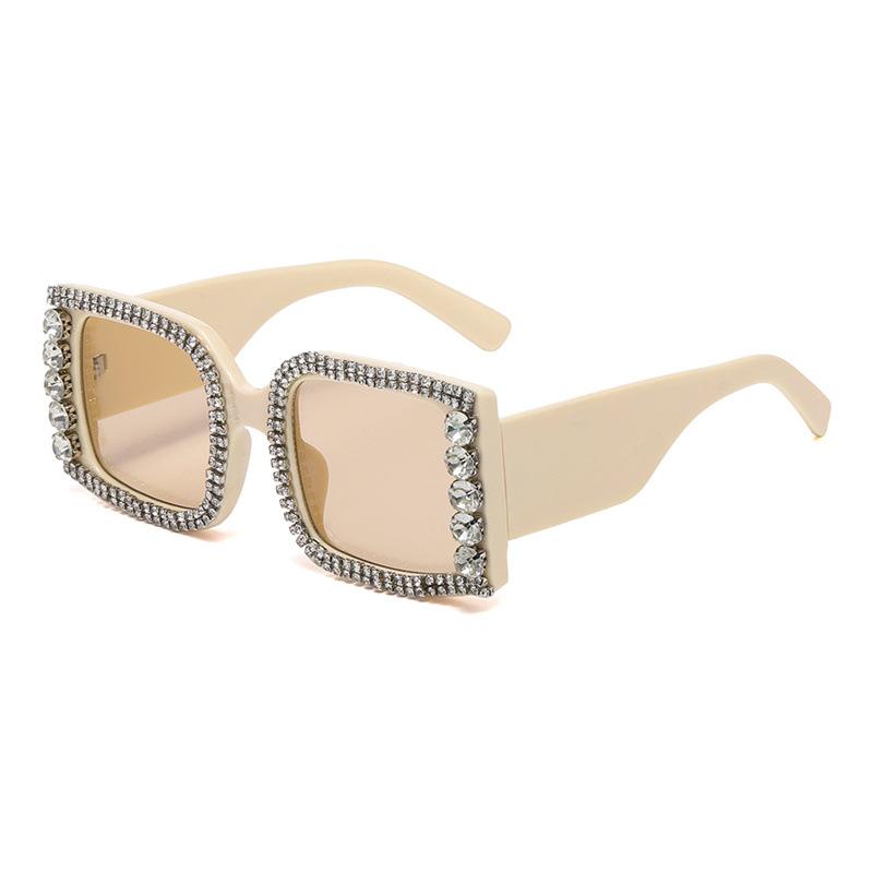 Latest Vintage Retro Square Sunglasses Women Luxurious Diamond Shades Plastic Frame UV400 Fashionable Men Gradient Sun Eyeglasses