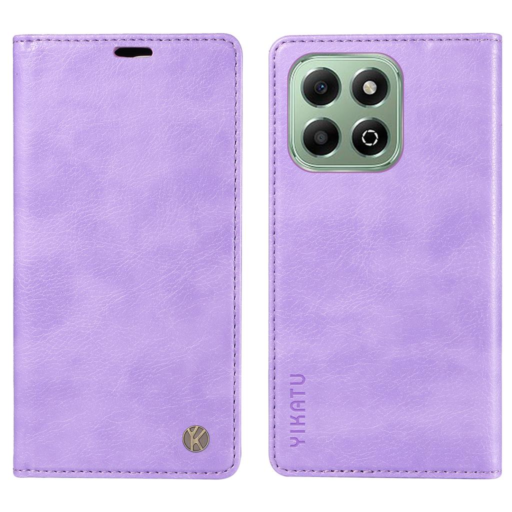 YIKATU YK-006 For Honor X6b 4G Case Wallet Litchi Grain Leather Phone Cover Magnetic Auto-Absorbed