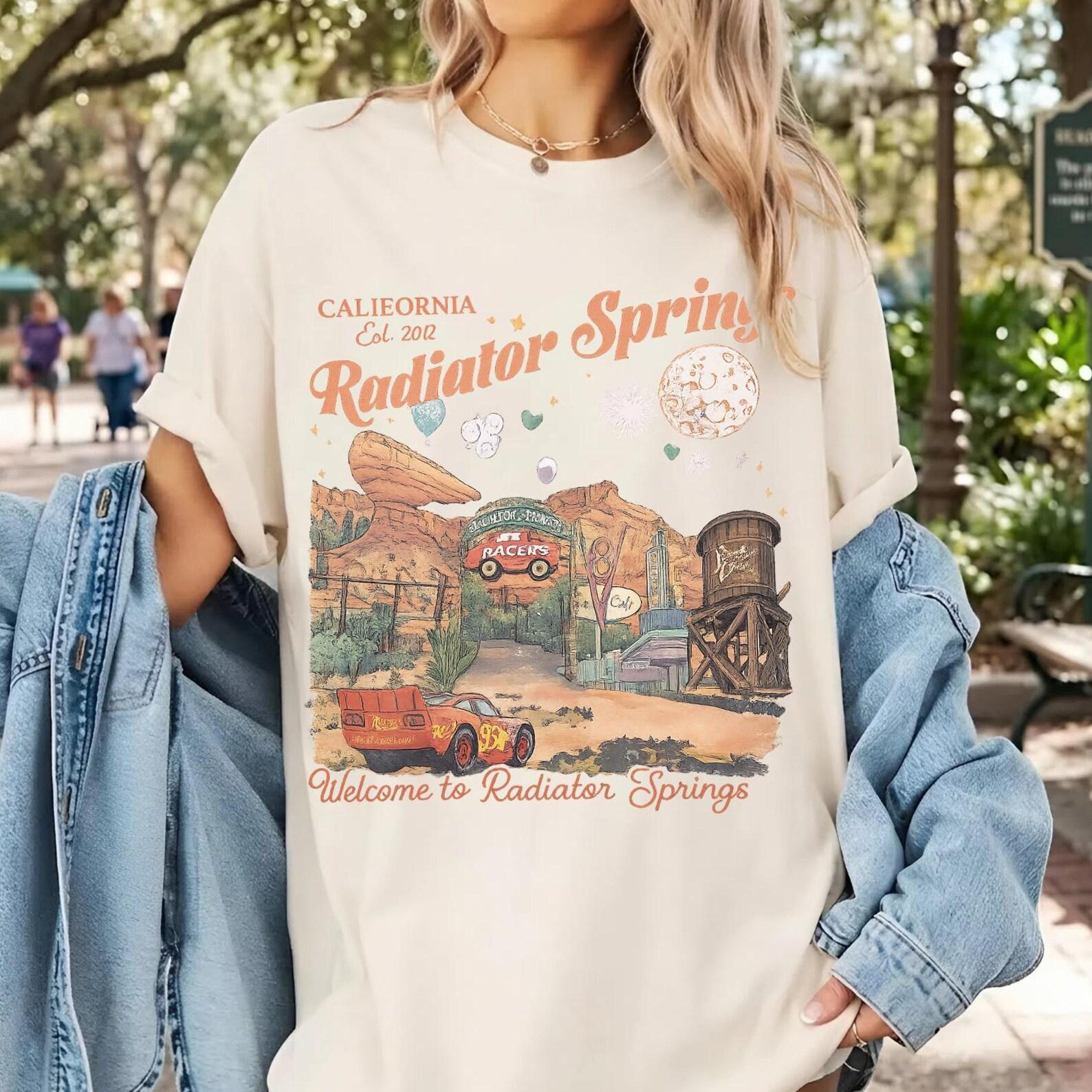 Lightning McQueen Disney Shirt Vintage Radiator Springs Comfort Colors Tee, Pixar Cars Family Shirts, Disney Vacation Shirt, Disneyland Tee 160