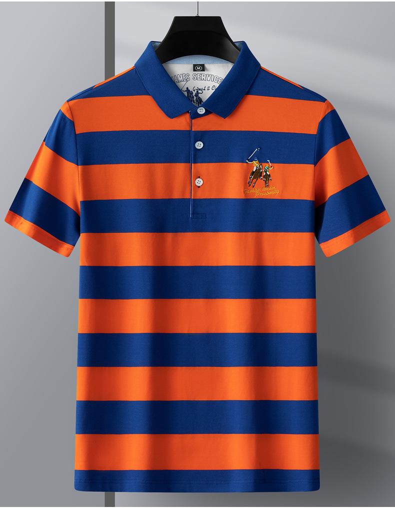 Pánské bavlněné polo s pruhy, Léto 2025 Slim Fit