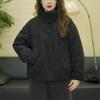 Women’s Winter Solid Color Thickened Warm Cotton Jacket Casual Loose Slimming Versatile Short Basic Outerwear for Daily Wear
