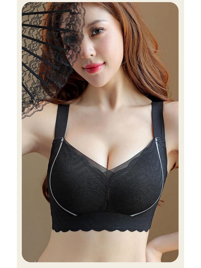 Seamless Wirefree Plus Size Sports Bra for a Slimmer Look with Fixed Cups and Beautiful Back Design