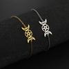 Teamer Stainless Steel Bracelet for Women Goddess Charms Pentagram Moon Wicca Jewelry Magic Pendant Pentacle Witch Amulet Gifts