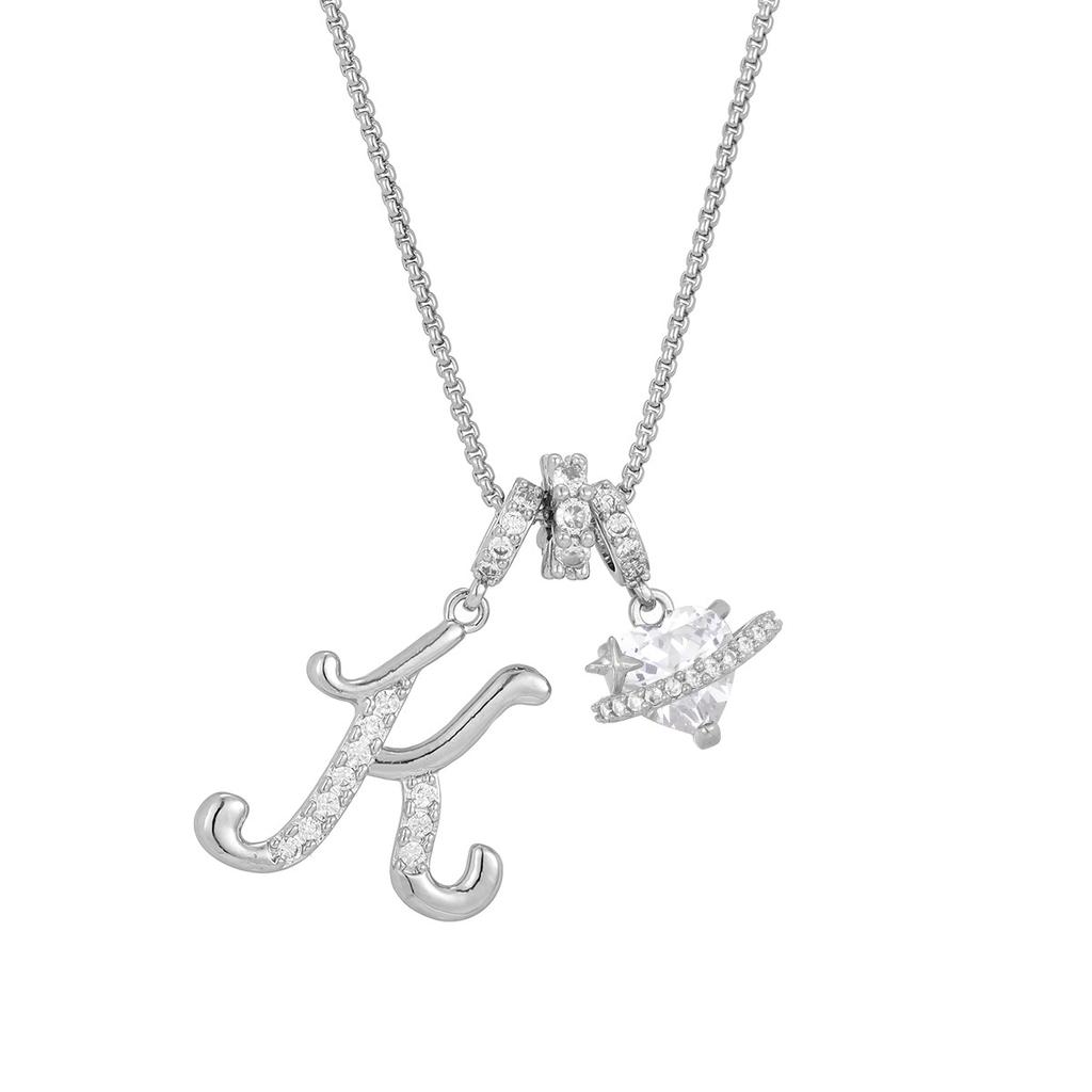 Cross-border necklace dopamine 26 English letter necklace girl light luxury niche high-end Amazon pendant jewelry