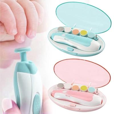 6 In 1 Electric Baby Nail Trimmer Sharpener, Kids Scissors, Baby Nail Care Trimmer Manicure, Blue/Pink