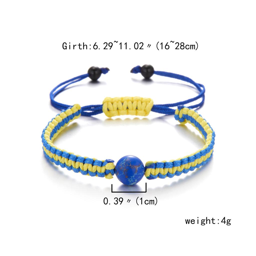 Charm Yellow Blue Ukraine Bracelets For Women Men Handmade Woven String Ukrainian Flag Color Bracelet Couple Friendship Jewelry