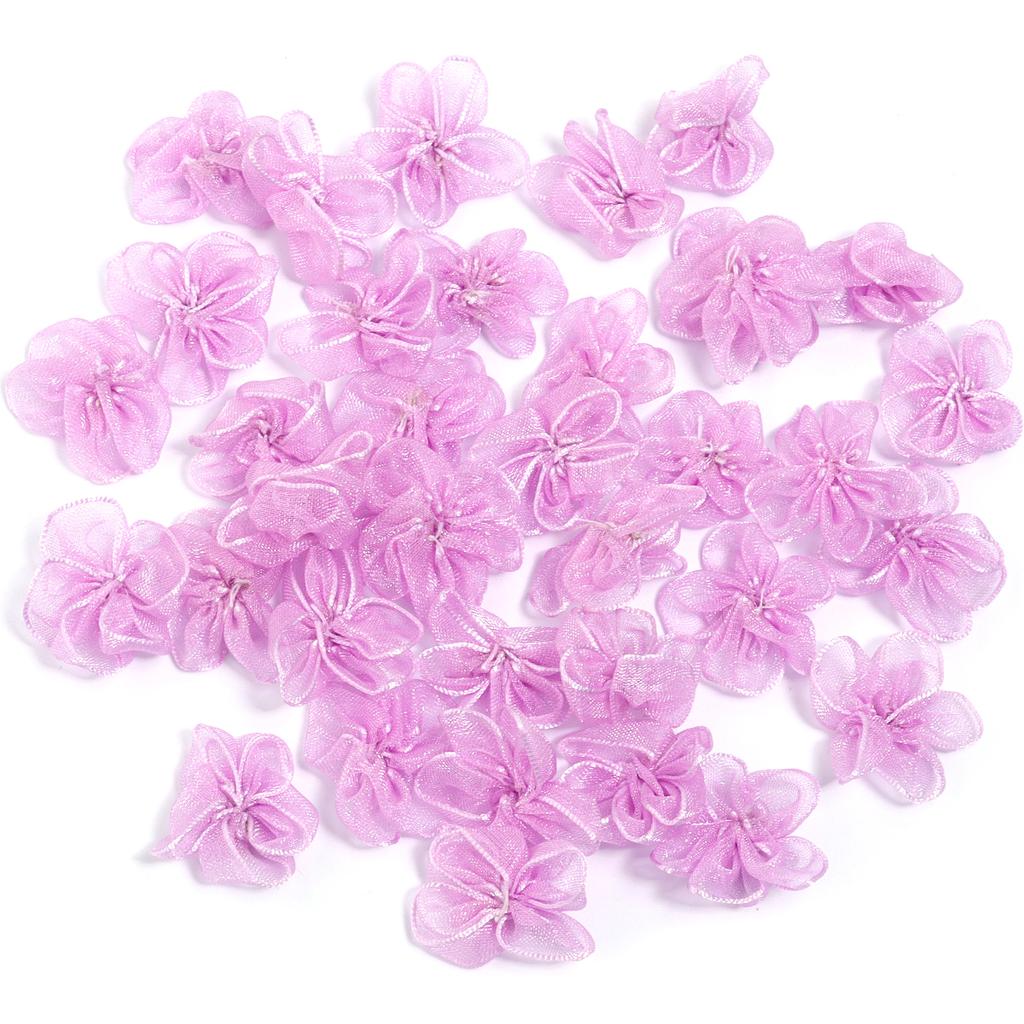 20pcs/lot 3cm Snow Gauze Fabric Flower Five Petals Plum Blossoms Artificial Flower For DIY Clothing Sewing Headwear Decoration