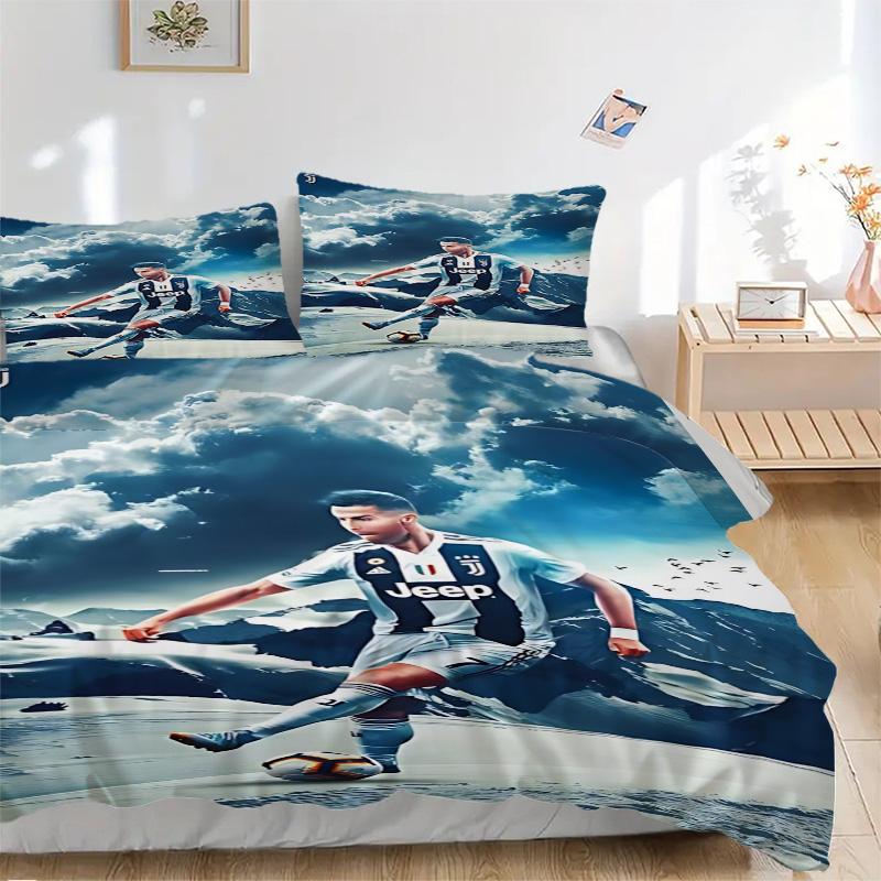 Juventus Football Player Snow Print 3Pcs Bedding Set,Duvet Cover with 2 Bedro,Pillowcase Home Birthday Gift