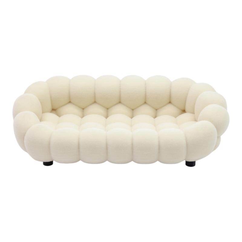 Tiny Dollhouses Accessories Plush Velvets Sofa For Miniature Scene Decoration Small Scale Furniture Bubble Couch