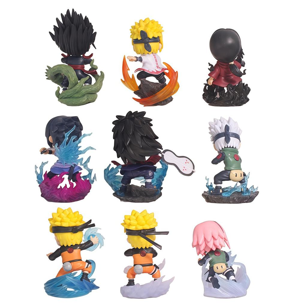 Q Version 9 Hokage Ultimate Battle, Naruto, Sasuke, Kakashi, Sakura, Itachi Wind Watergate Doll Figure