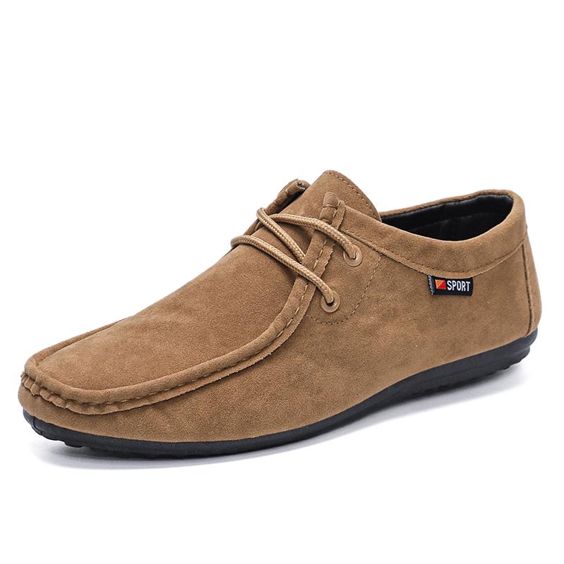 Fashion Autumn Men Casual Shoes Suede Leather Work Shoes Male Lace up Flats Sneakers Platform  Business Party Dress Shoes