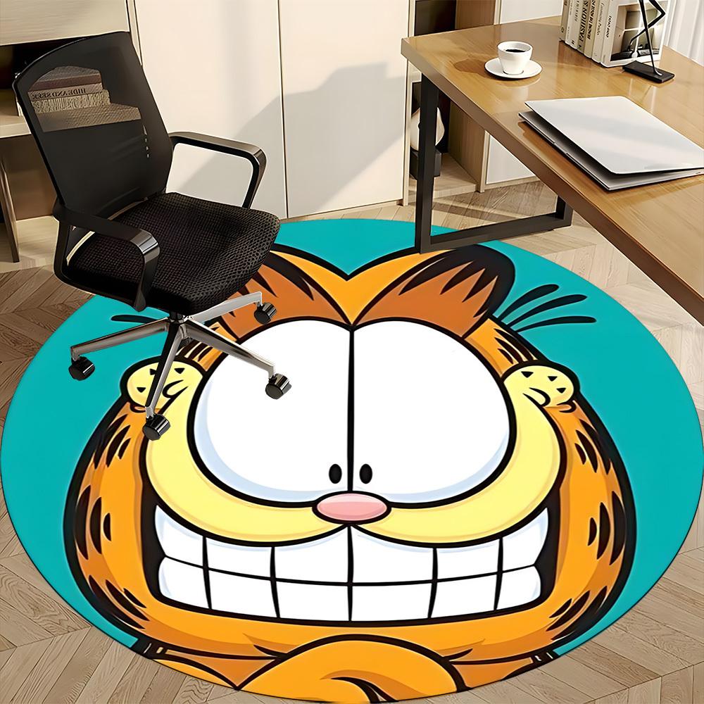 1 szt. Dywanik Garfield Kot Krzesło do Biura Antypoślizgowy, Dywanik do Biura Można Prać w Pralce, Dekoracja Świąteczna do Pokoju na Boże Narodzenie, Urodziny Poliester