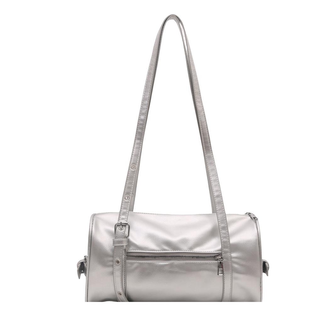 Large capacity pillow bag retro oily leather bag women's versatile simple shoulder bag Boston commuter handbag