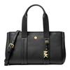 MK Romee Logo Letter Pendant Leather And Faux Leather Mini Shoulder Crossbody Bag Women Handbags Black 32T5G1ZC1L-BLACK
