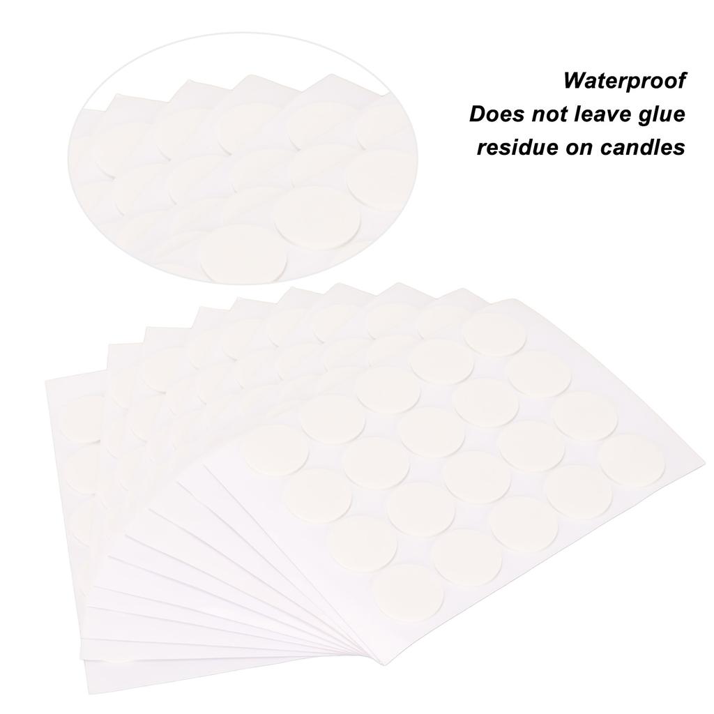 200pcs Candles Wicks Stickers DIY Round Shape Transparent Adhesive Hot Wax Wick Stickers