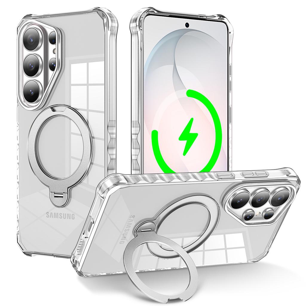 Applicable to Samsung S26Ultra wave jelly magnetic suction bracket mobile phone case S26Plus anti-drop S26 protective case
