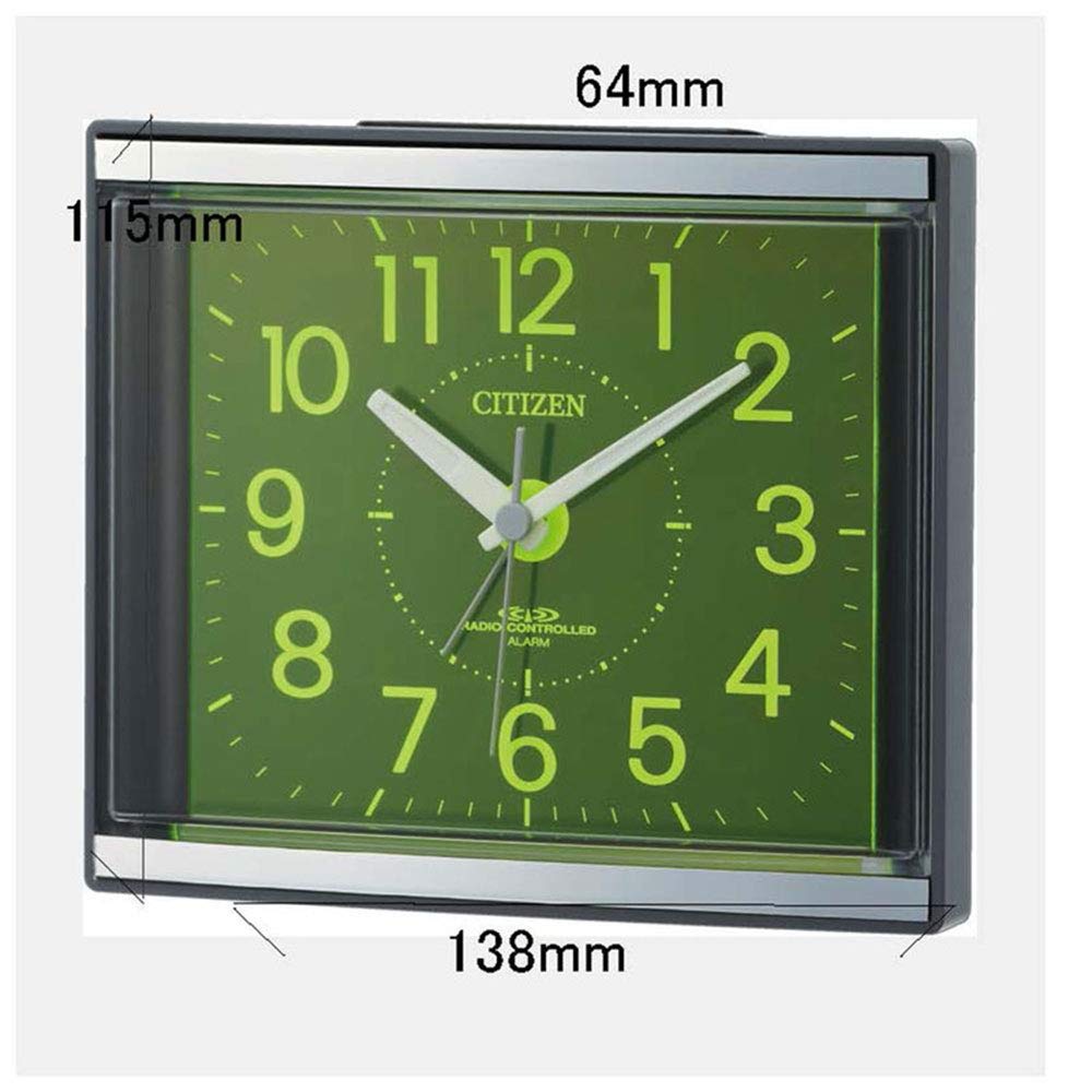 RHYTHM Citizen Alarm CITIZEN Zeal R434 Clock, Radio-Controlled, Analog, Easy-to-Read, Light-Gathering Dial, Gray, 4RL434-008