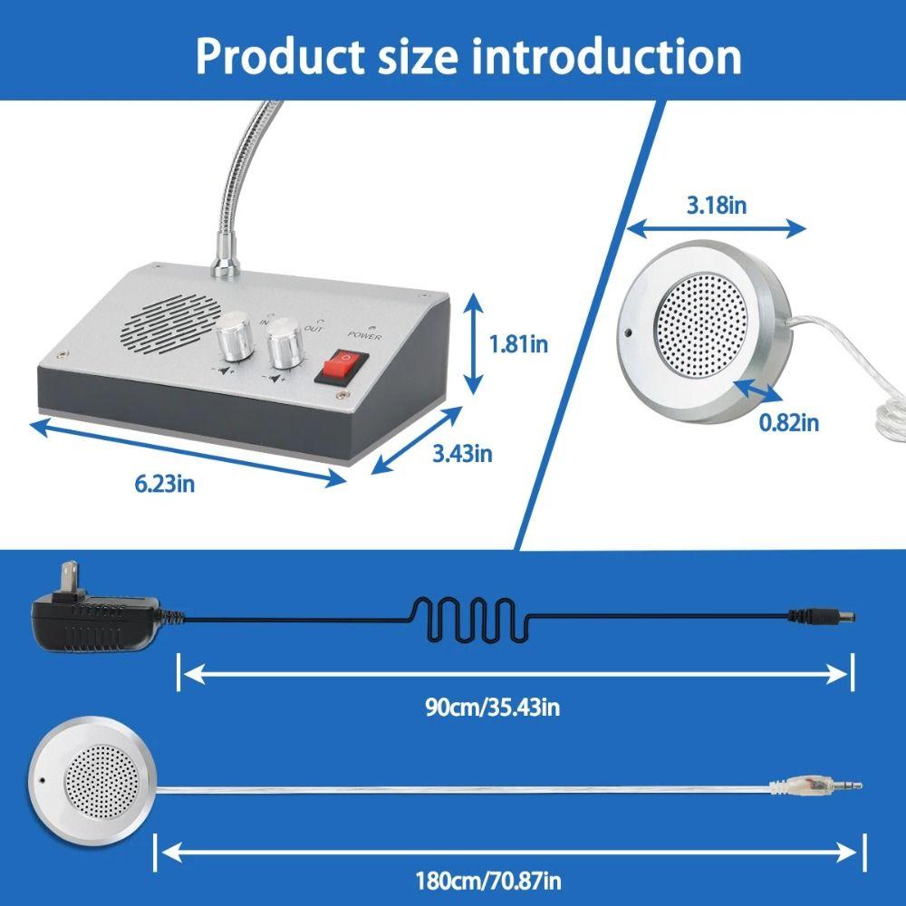 Loud Outer Microphone Counter Speaker System Wired Microphone Interphone System  Office Window