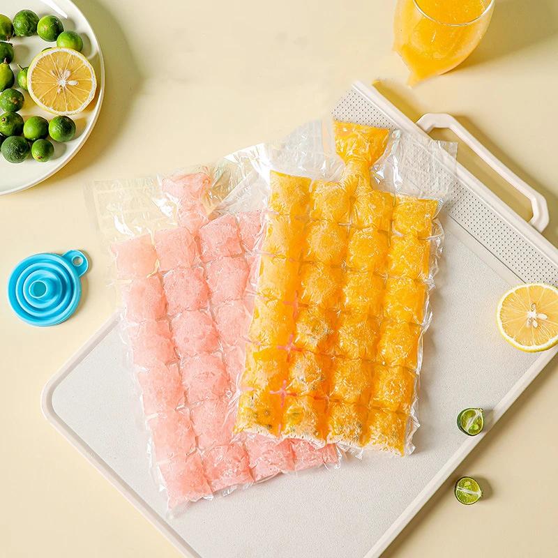 

10 шт. одноразовый пакет для кубиков льда самозапечатывающийся пакет для льда самодельная форма для кубиков льда пакет для льда сумка-холодильник форма для мороженого на кухне 10 pcs with one hopper