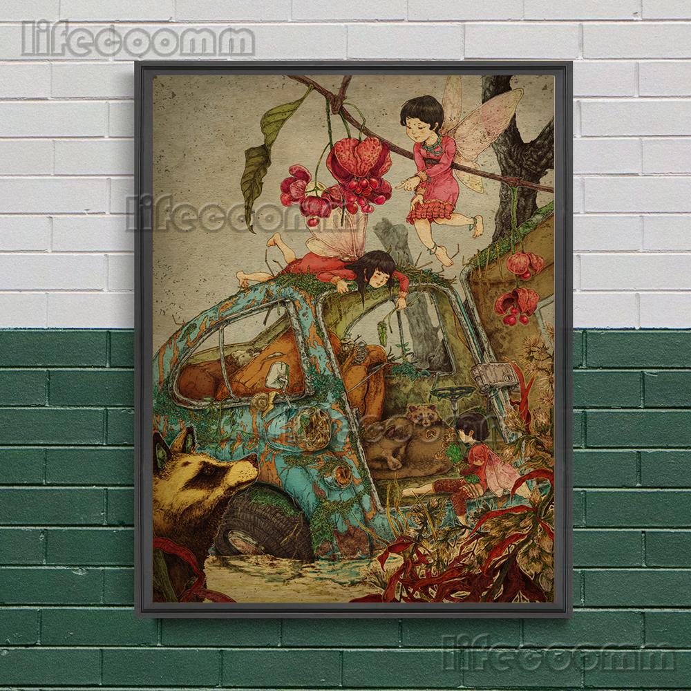 

Принцесса Мотылек и Одуванчик Эльф Wall Art Холст Картины Декор Аннотация Прекрасный Таинственный Ретро Арт Плакат И Принты Украшения Без Рамки 21*30cm No Frame