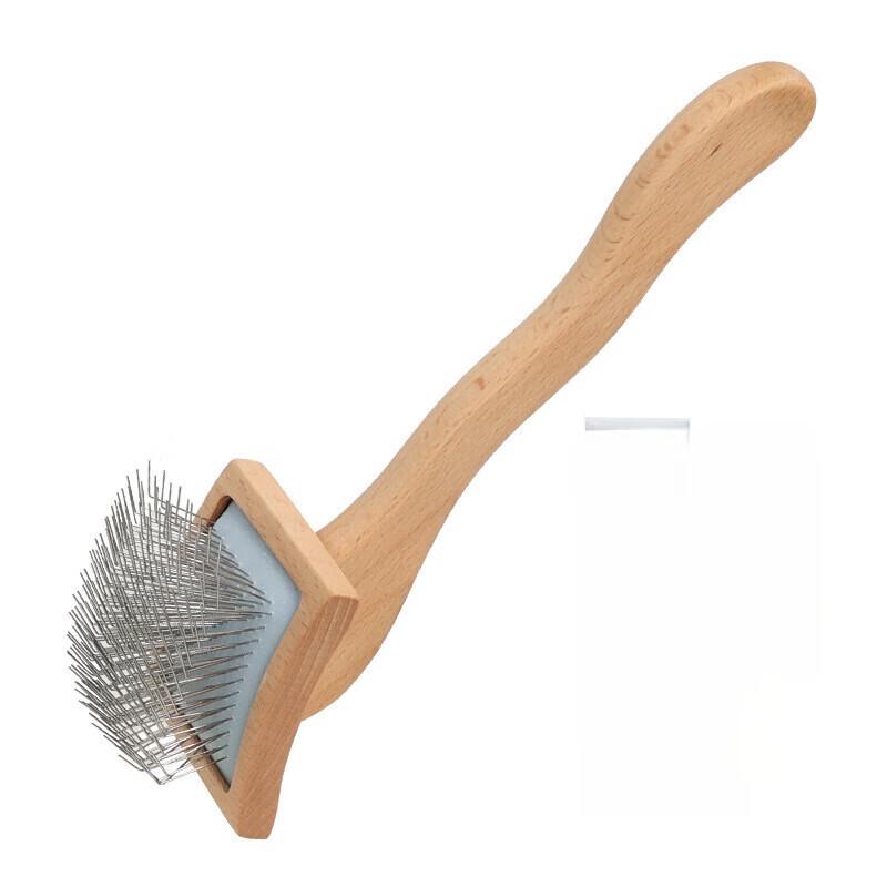 Solid Wood Pet Grooming Pin Brush for Large Dogs