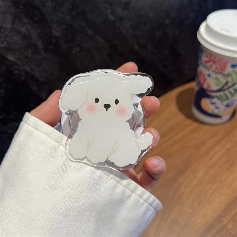 

Корея Милая Белая Собака Для Magsafe Магнитный Держатель для Телефона Ток Griptok Подставка Для iPhone 15 Складной Беспроводной Зарядный Чехол Держатель Кольцо